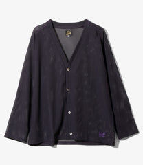 V Neck Cardigan - Geometric Raschel Lace