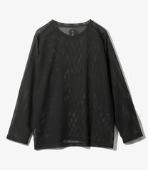 L/S U Neck Tee - Geometric Raschel Lace