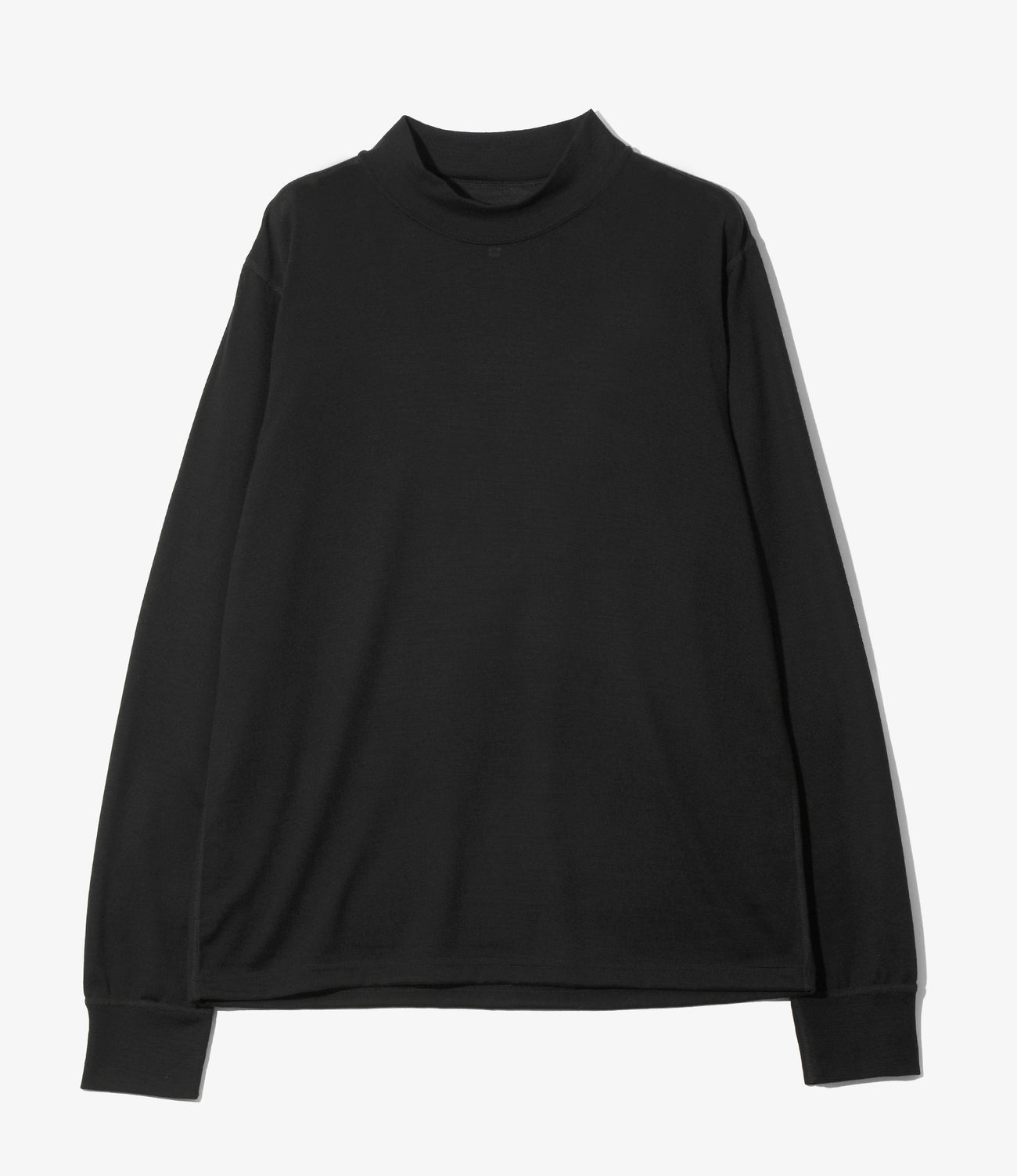 L/S Mock Neck Tee - Wool Jersey