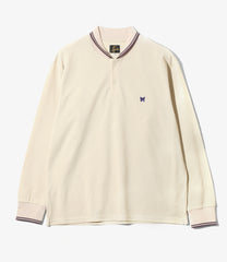 Shawl Collar L/S Polo - Cotton Pique