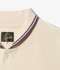 Shawl Collar L/S Polo - Cotton Pique