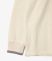 Shawl Collar L/S Polo - Cotton Pique