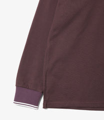 Shawl Collar L/S Polo - Cotton Pique