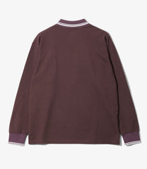 Shawl Collar L/S Polo - Cotton Pique