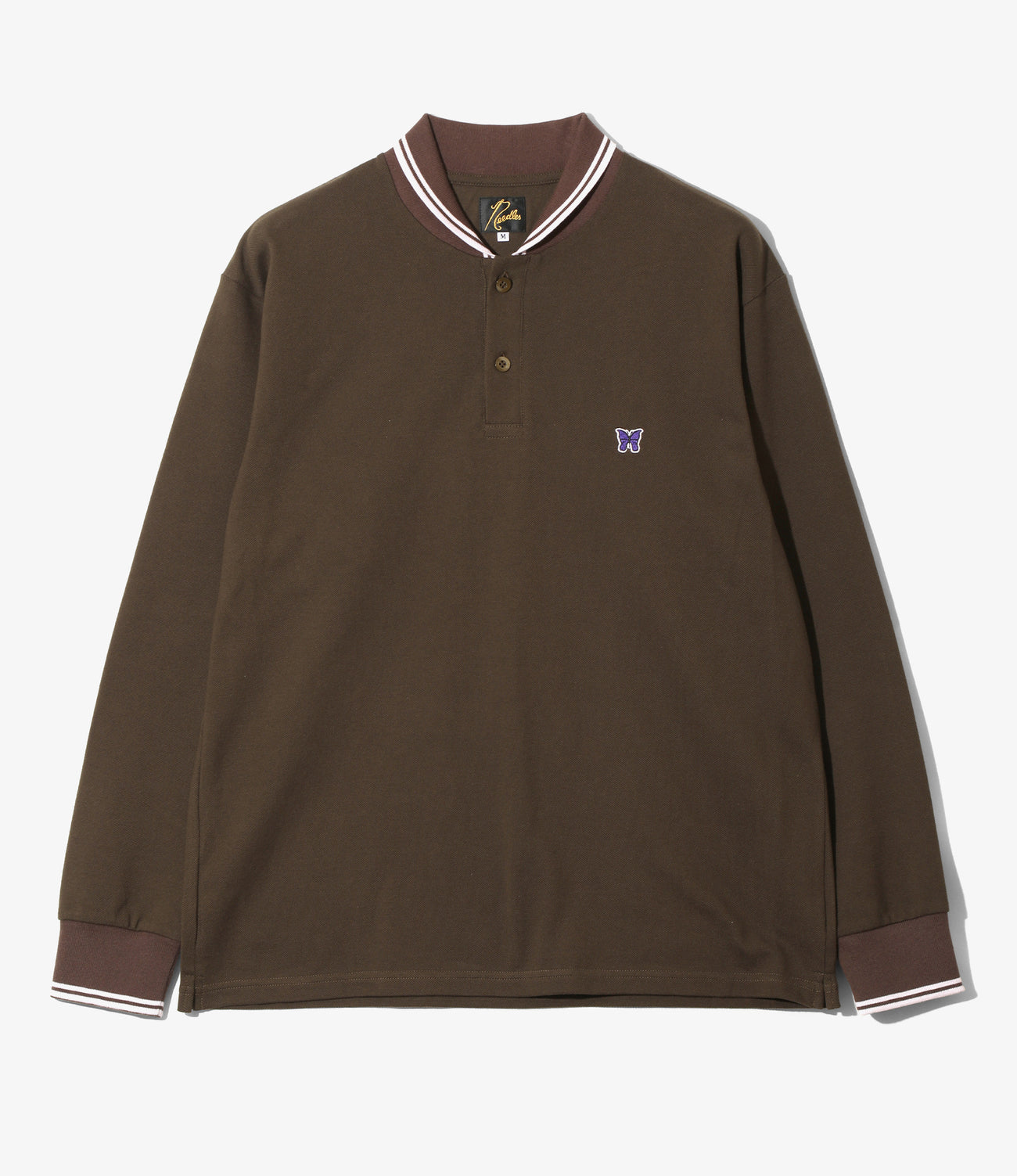Shawl Collar L/S Polo - Cotton Pique