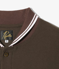 Shawl Collar L/S Polo - Cotton Pique