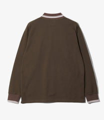 Shawl Collar L/S Polo - Cotton Pique