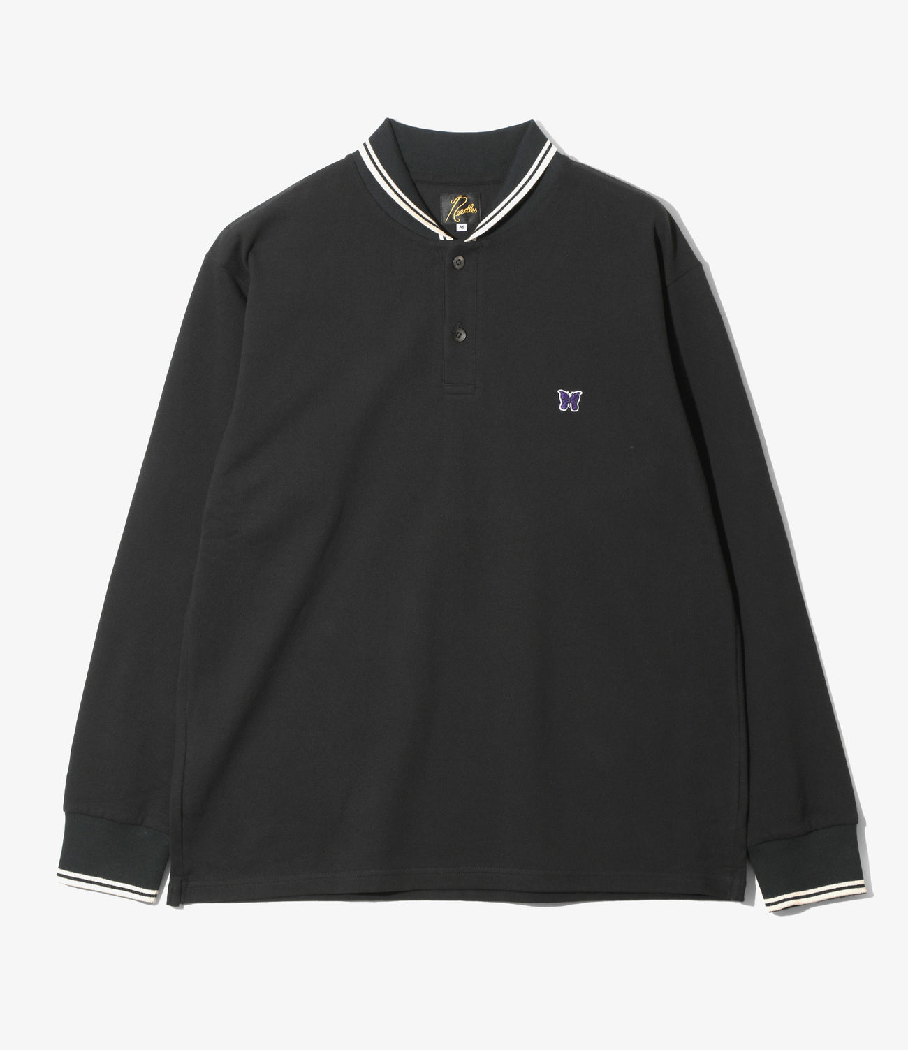 Shawl Collar L/S Polo - Cotton Pique