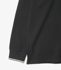 Shawl Collar L/S Polo - Cotton Pique