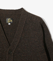 Damaged V Neck Cardigan-ShetlandWool