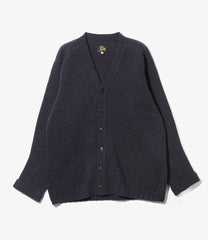 Damaged V Neck Cardigan-ShetlandWool