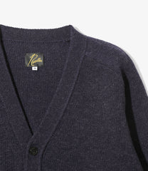 Damaged V Neck Cardigan-ShetlandWool