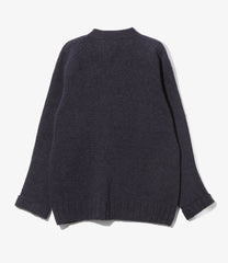 Damaged V Neck Cardigan-ShetlandWool