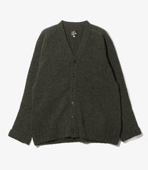 Damaged V Neck Cardigan-ShetlandWool