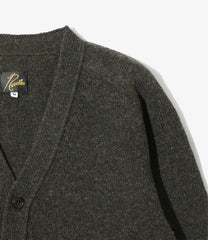 Damaged V Neck Cardigan-ShetlandWool