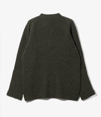 Damaged V Neck Cardigan-ShetlandWool