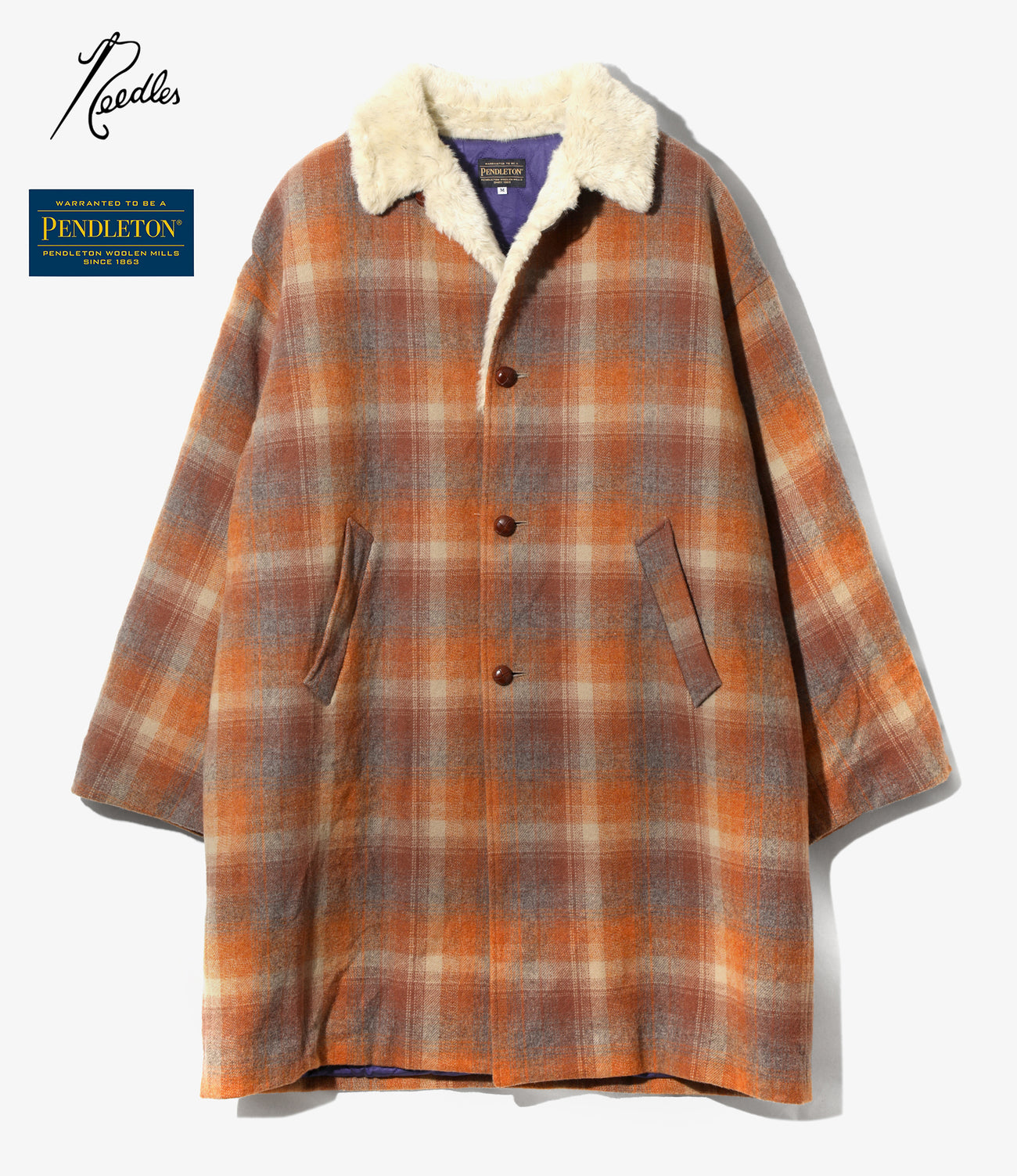 〈NEEDLES〉x〈PENDLETON〉Shawl Collar Coat - Wool Plaid Melton
