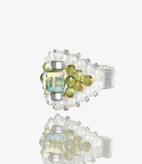 〈NEEDLES〉x〈TIE A KNOT〉Square Crystal Beads Ring