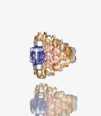 〈NEEDLES〉x〈TIE A KNOT〉Square Crystal Beads Ring