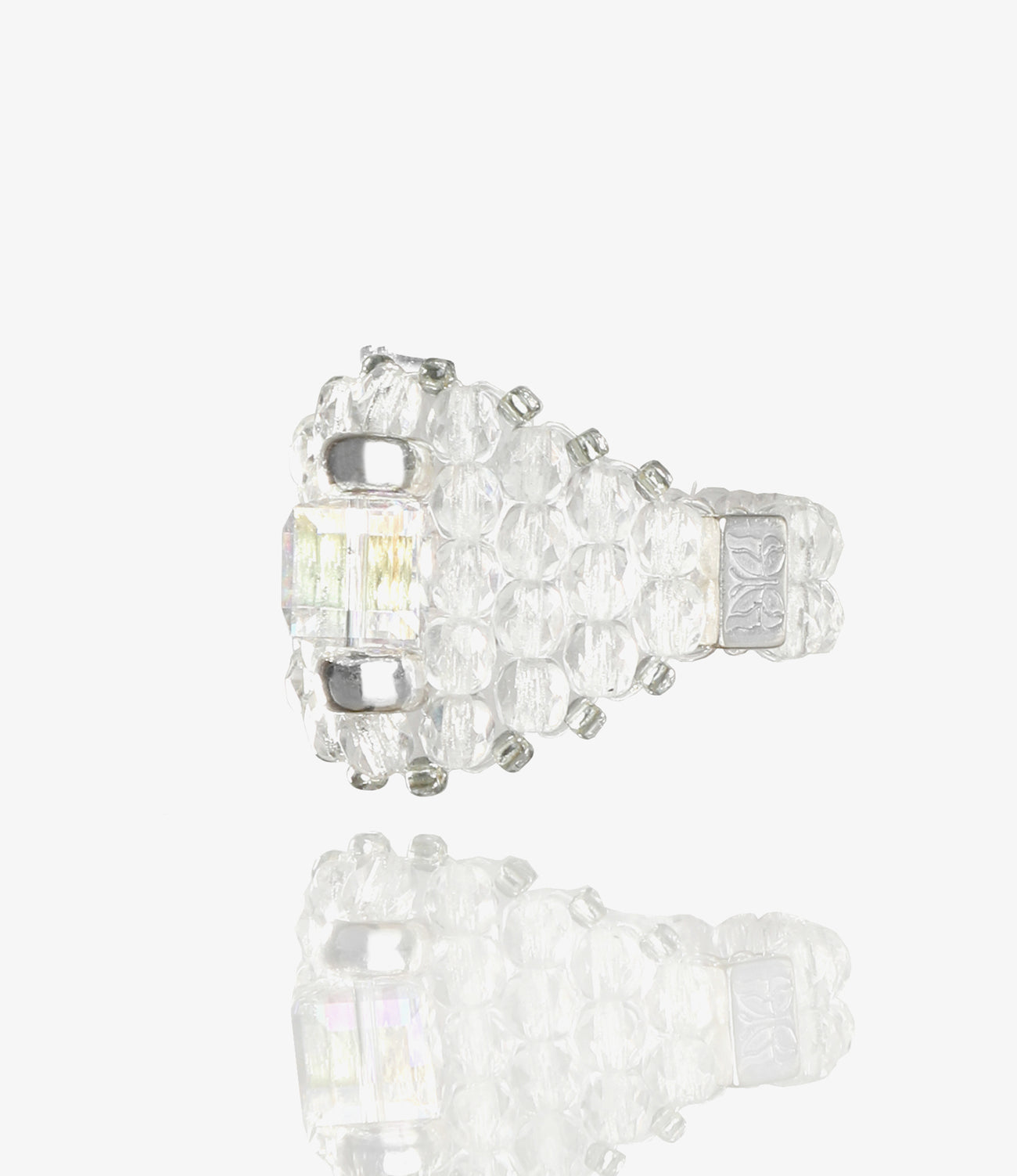 〈NEEDLES〉x〈TIE A KNOT〉Square Crystal Beads Ring