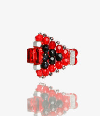 〈NEEDLES〉x〈TIE A KNOT〉Square Crystal Beads Ring