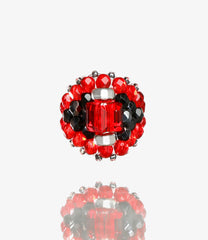 〈NEEDLES〉x〈TIE A KNOT〉Square Crystal Beads Ring