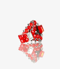 〈NEEDLES〉x〈TIE A KNOT〉Square Crystal Beads Ring