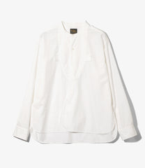 Band Collar Tuxedo Shirt-Typewriter