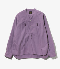 Band Collar Tuxedo Shirt-Typewriter