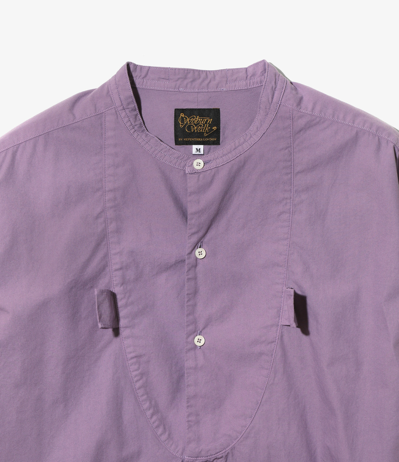 Band Collar Tuxedo Shirt-Typewriter