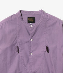 Band Collar Tuxedo Shirt-Typewriter
