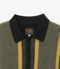Knit Polo - Crepe Stripe / Front Thick Stripe