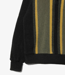 Knit Polo - Crepe Stripe / Front Thick Stripe