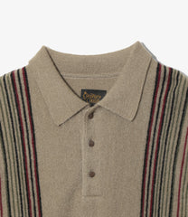 Knit Polo - Crepe Stripe / Front Thin Stripe