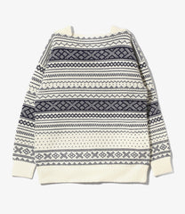 Loose Fit Square Neck Sweater - Nordic
