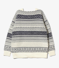 Loose Fit Square Neck Sweater - Nordic