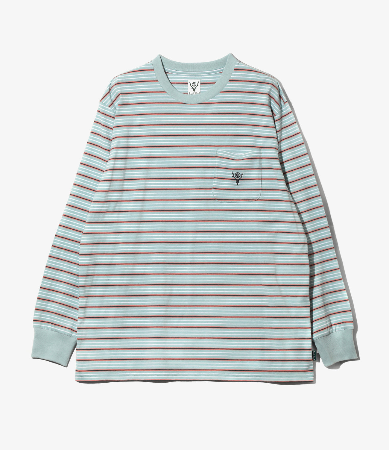 L/S Round Pocket Tee - Multi Stripe