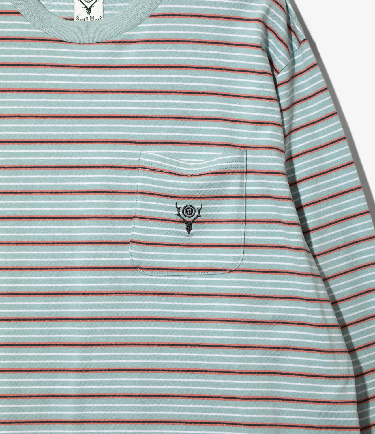 L/S Round Pocket Tee - Multi Stripe