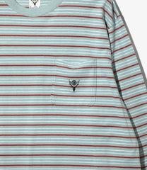 L/S Round Pocket Tee - Multi Stripe