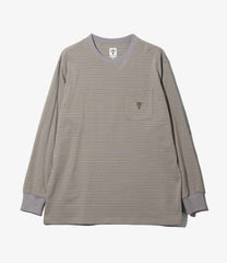 L/S Round Pocket Tee - Multi Stripe