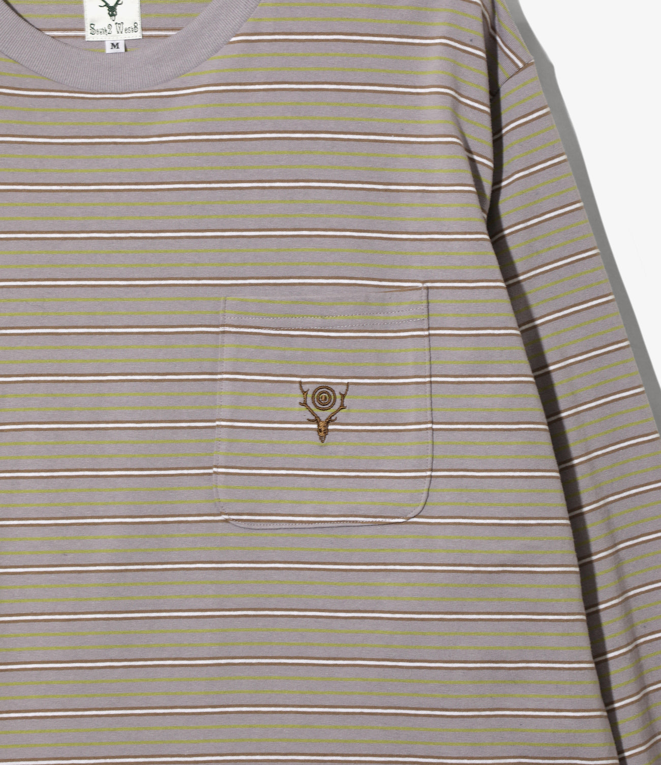 L/S Round Pocket Tee - Multi Stripe