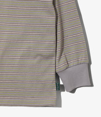 L/S Round Pocket Tee - Multi Stripe