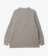 L/S Round Pocket Tee - Multi Stripe