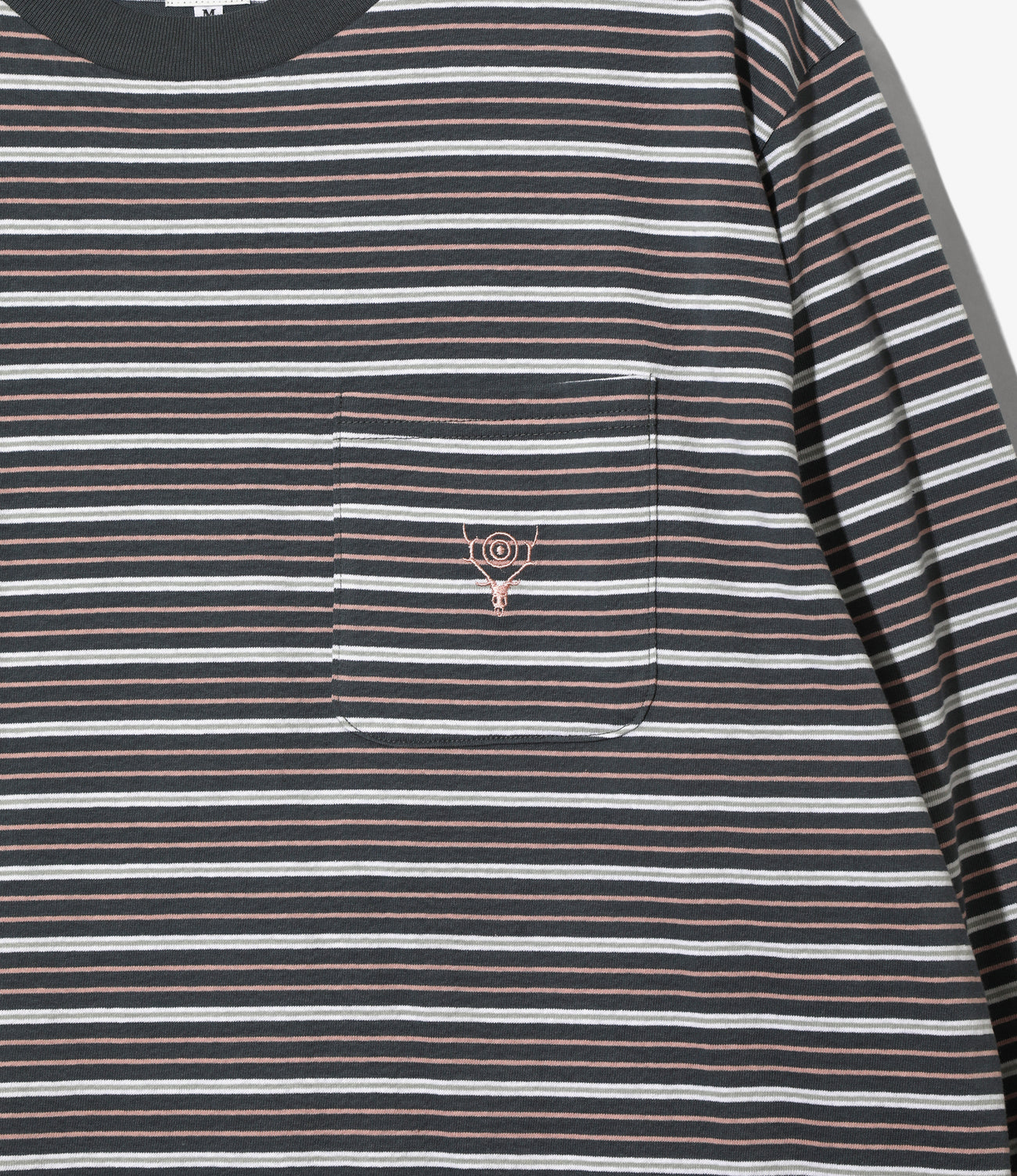 L/S Round Pocket Tee - Multi Stripe