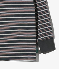 L/S Round Pocket Tee - Multi Stripe