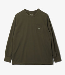 Long Sleeve  Round Pocket Tee - Circle Horn
