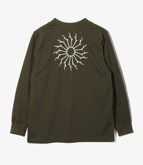 Long Sleeve  Round Pocket Tee - Circle Horn