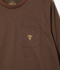 Long Sleeve  Round Pocket Tee - Circle Horn