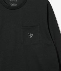 Long Sleeve  Round Pocket Tee - Circle Horn