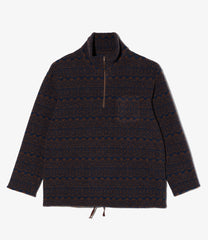 Zip Mock Neck - Horizontal Stripe Sweater Knit